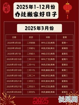 2025年最佳搬家吉日精选：寻找您的幸运搬家日期