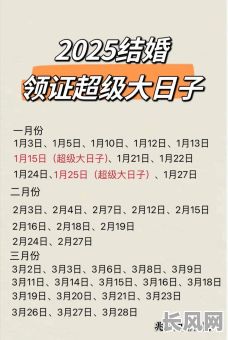 2025年最佳婚姻登记吉日推荐，为您挑选黄道吉日，幸福美满