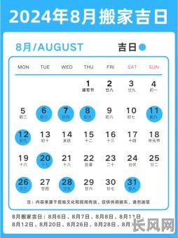 八月搬家黄道吉日查询及最佳选择指南