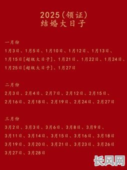 兔龙2025年结婚吉日查询及推荐:寻找最佳婚期,幸福美满指南